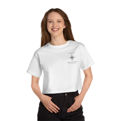 Cropped T-Shirt with Nautical Compass Design - Perfect for Casual Wear or Summer Adventures